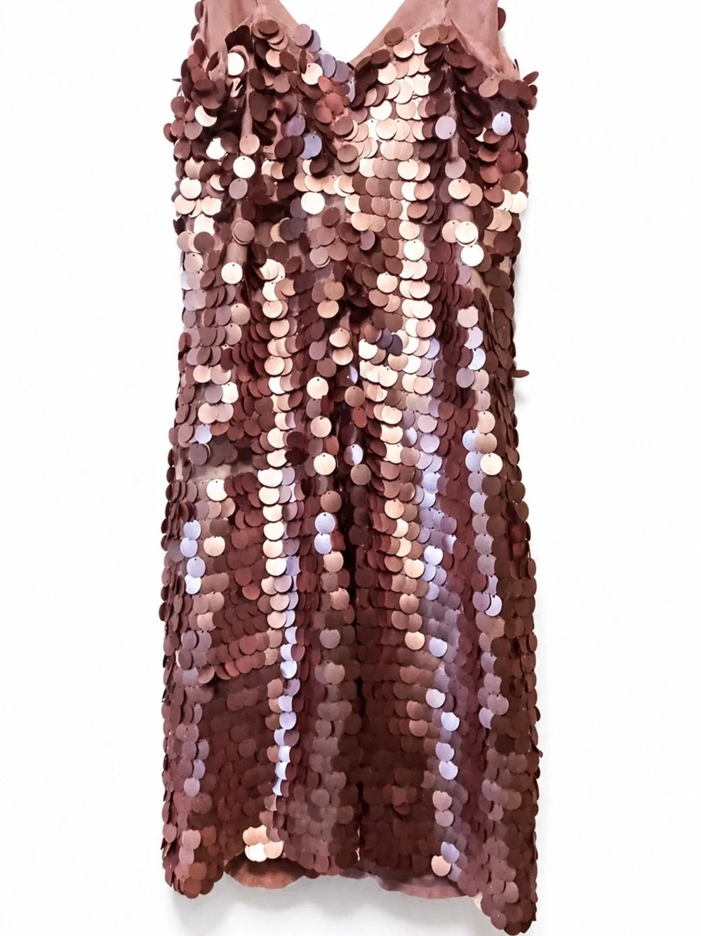 STATE Rose Gold Sequin Slip Dress